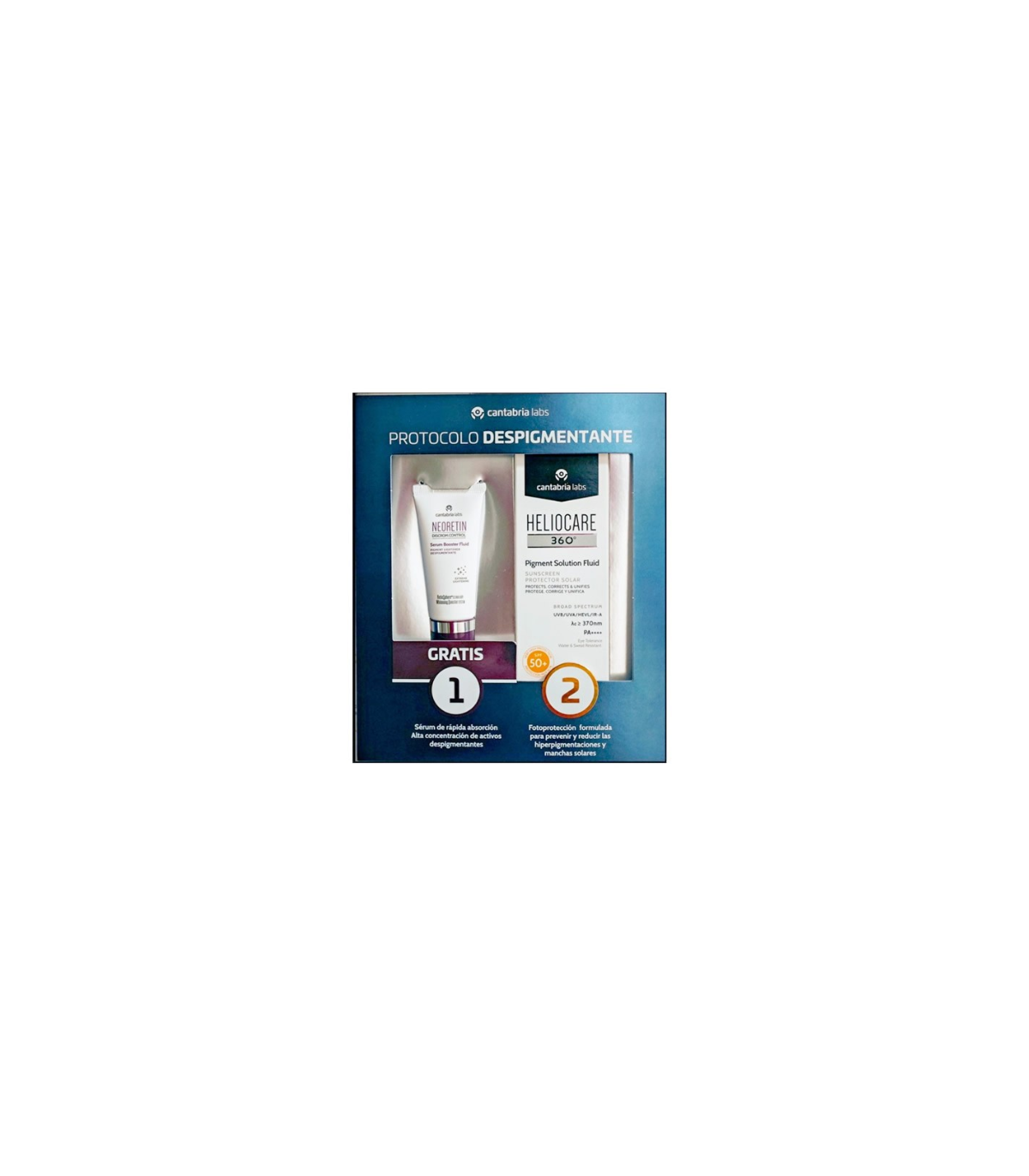 HELIOCARE PACK PIGMENT SOLUTION FLUID +50 SPF + GRATIS MINITALLA NEORETIN CONCENTRATE