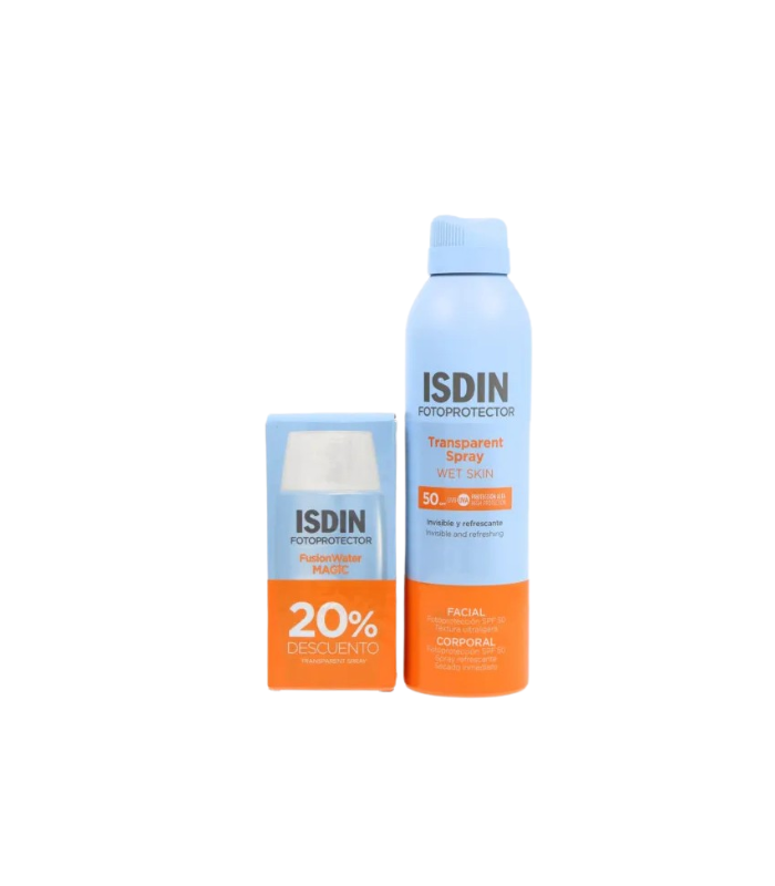 ISDIN PACK FUSION WATER 50 ML + SPRAY TRANSPARENTE 50 ML
