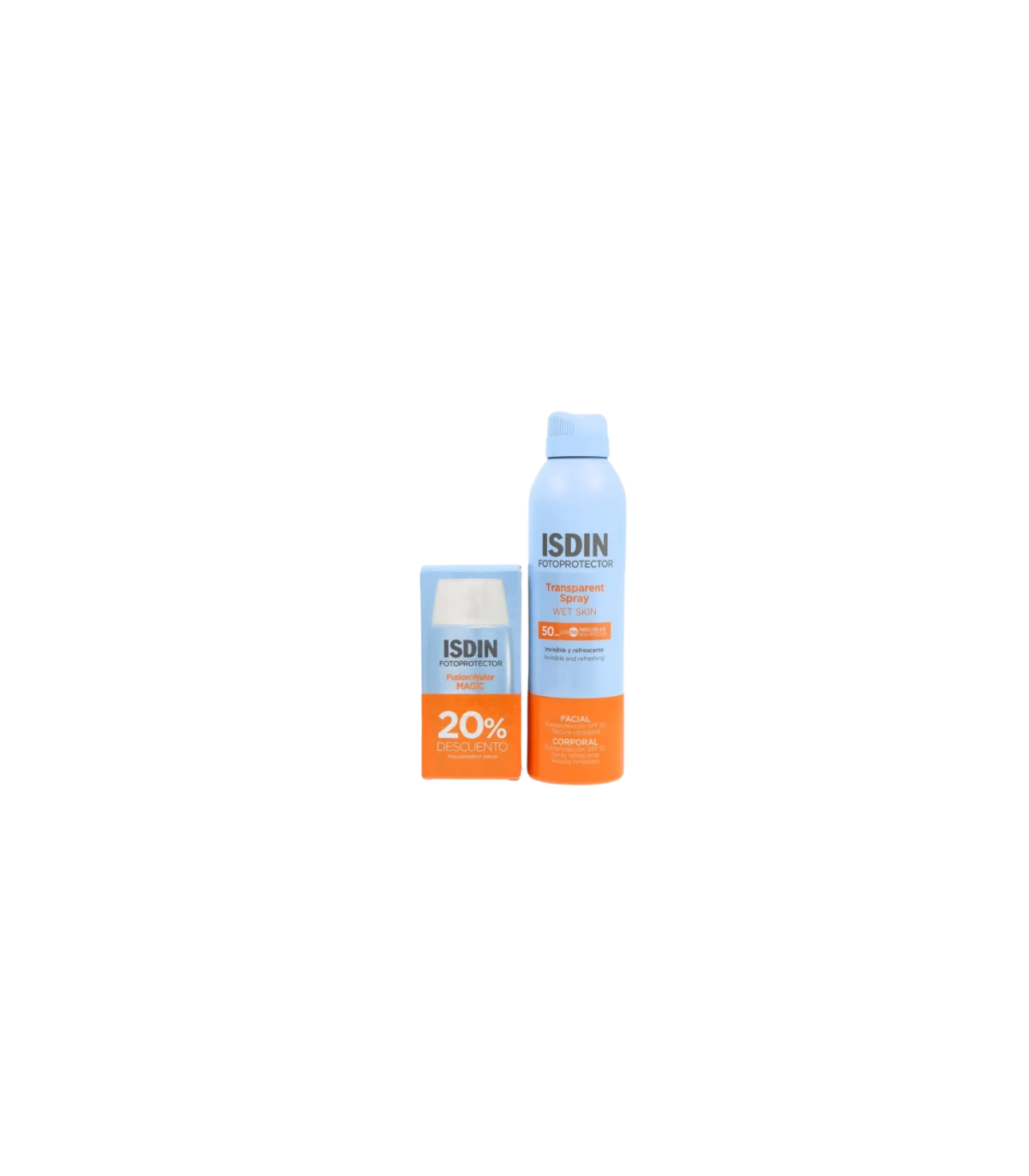ISDIN PACK FUSION WATER 50 ML + SPRAY TRANSPARENTE 50 ML