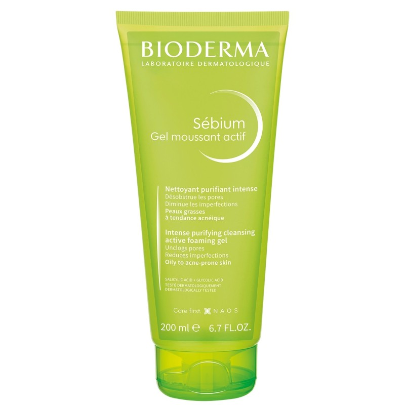 BIODERMA SEBIUM GEL MOUSSANT ACTIF 1 TUBO 200 ML
