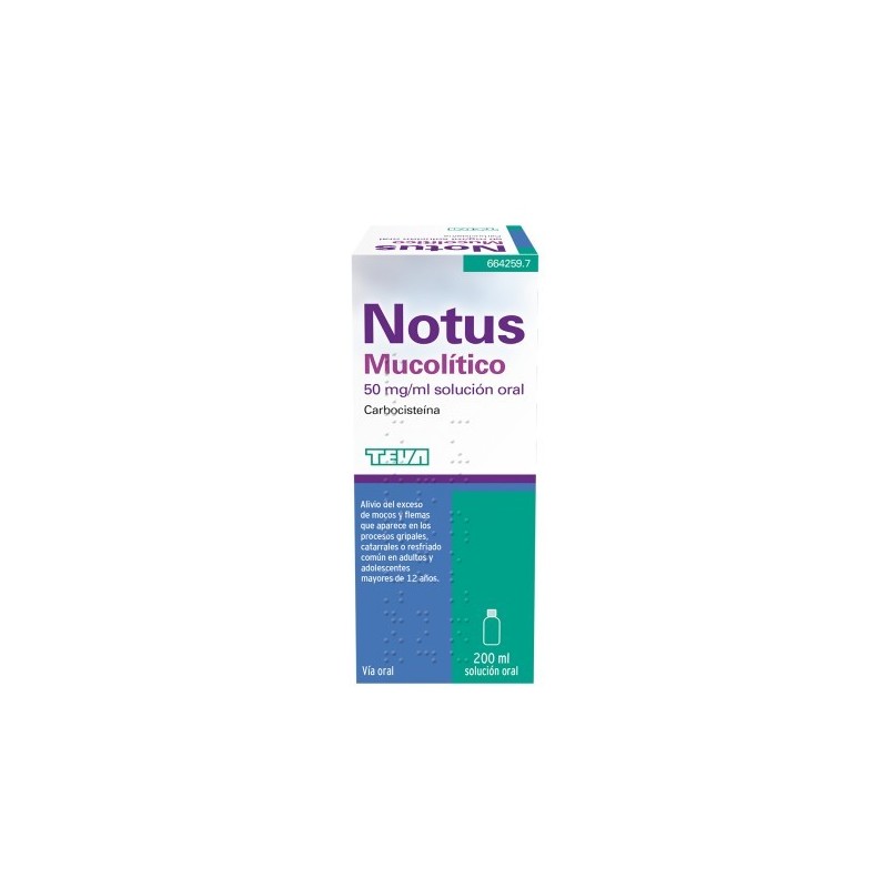 NOTUS MUCOLITICO 50 MG/ML SOLUCION ORAL 1 FRASCO 200 ML