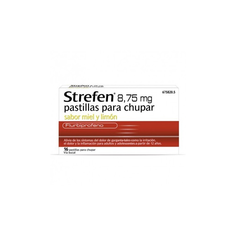 STREFEN 8,75 mg 16 PASTILLAS PARA CHUPAR (SABOR MIEL Y LIMON)
