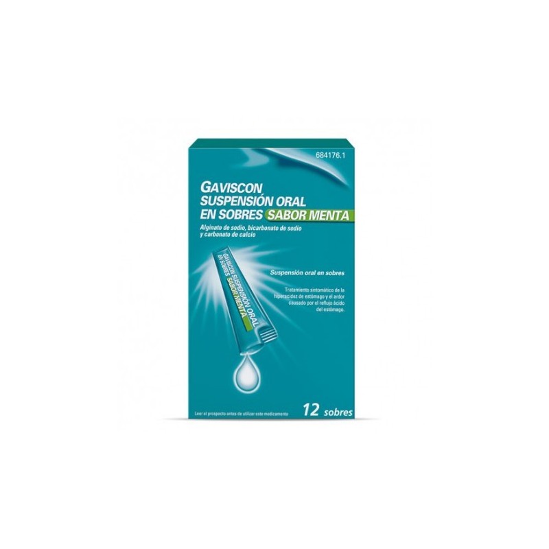 GAVISCON 12 SOBRES SUSPENSION ORAL 10 ml (SABOR MENTA)