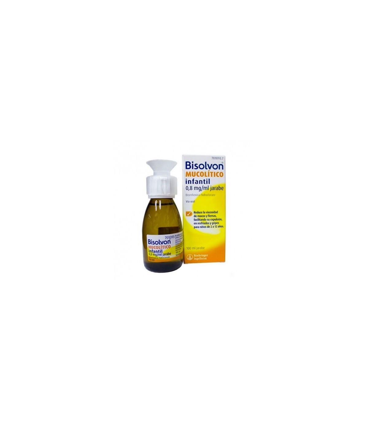 BISOLVON MUCOLITICO INFANTIL 0,8 mg/ml JARABE 1 FRASCO 100 ml