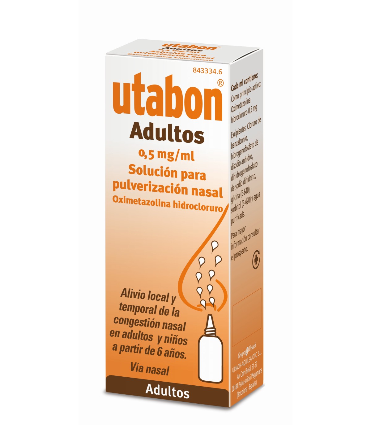 UTABON ADULTOS 0,5 mg/ml SOLUCION PARA PULVERIZACION NASAL 1 FRASCO 15 ml