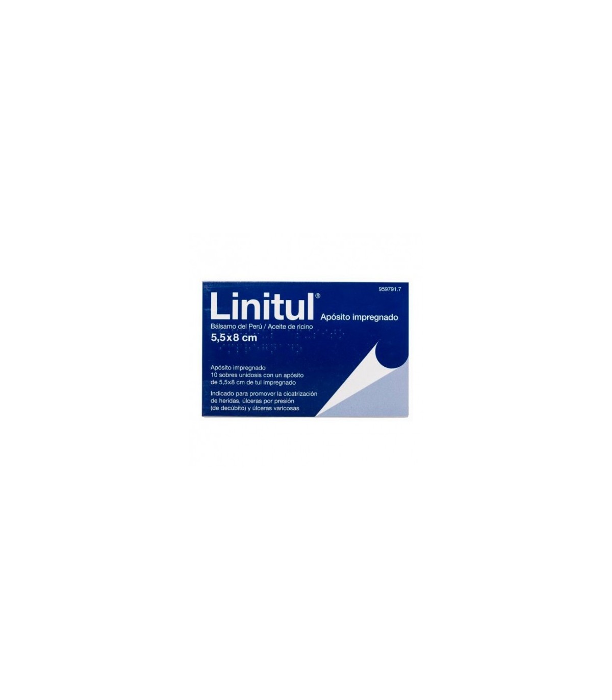 LINITUL CICATRIZANTE 10 APOSITOS IMPREGNADOS 5,5 x 8 cm