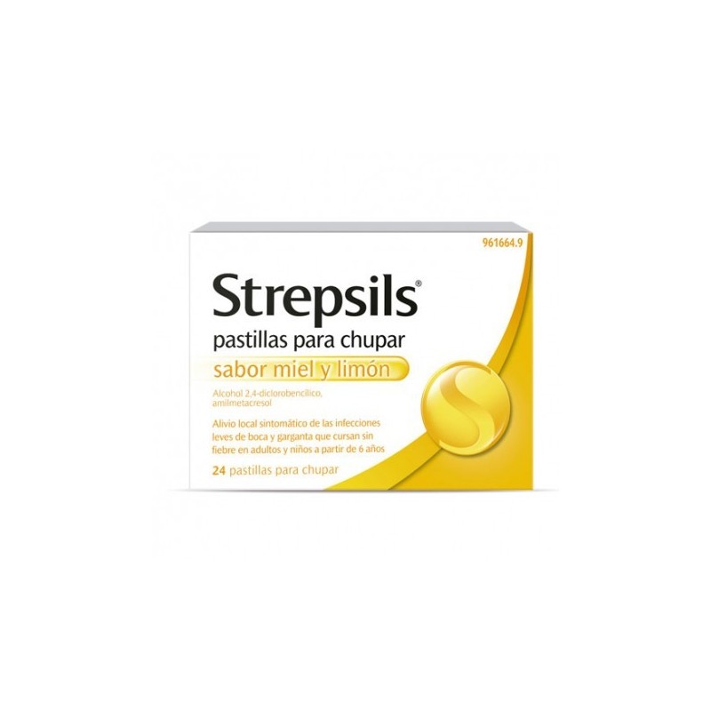 STREPSILS 24 PASTILLAS PARA CHUPAR (SABOR MIEL Y LIMON)