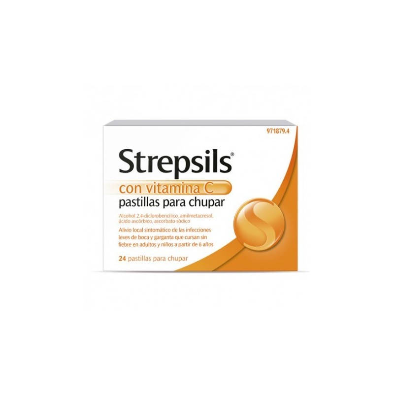 STREPSILS CON VITAMINA C 24 PASTILLAS PARA CHUPAR
