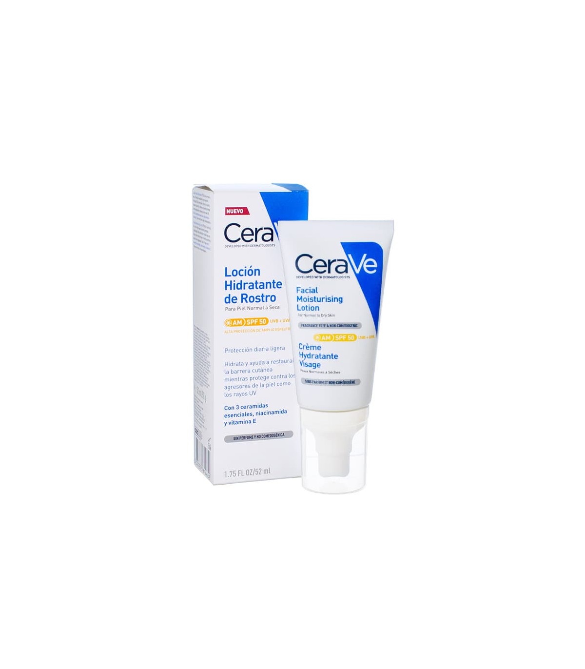 CERAVE LOCION HIDRATANTE DE ROSTRO SPF 50 52 ML